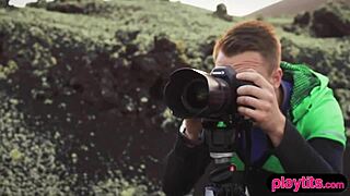 Man, this nasty photographer banging his model outdoors is wild! 😈