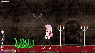 Playing futa hentai game in anime style