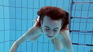 Damn! Striped Swimsuit Teen Anna Netrebko Shows Small Tits in Action!