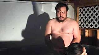 lonely wife in the hottub, bent over for doggystyle fucking 😏 sexy brunette housewife