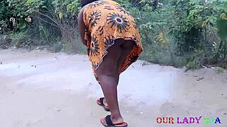 bbw big ass african lady got pounded hardcore outdoors by local bbc man, damn!