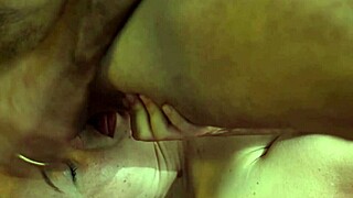 French amateur in leather and lace does doggy blowjob and rimming 😈