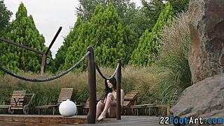 Kinky footjob babe tugs hard, so hot! 😍