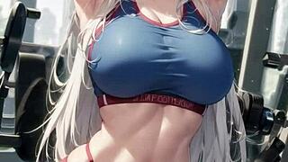 i can't resist this 3d animated gym cock session