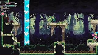 In this Flip Witch pixel hentai game ep 2, the big monster girl uses a huge sextoy