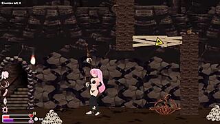 Playing futa hentai game in anime style