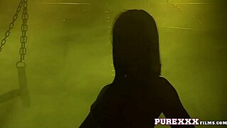 Blonde slave endures mistress's toy in mouth during bdsm threesome with leather fetish