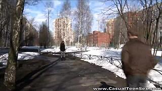 Bent Over Angelic Anya Getting Clothes Ripped!