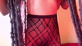 18-Year-Old Ebony Stripped and Banged Hard in Her Stockings