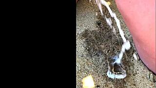 Wife Pees Long On Beach