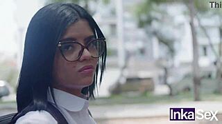 shy 18-year-old college girl skips classes and gets caught by stranger with huge dick