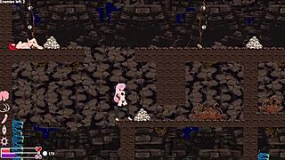 Playing futa hentai game in anime style