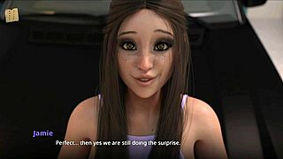 Wvm 192 interview goes smoothly with brunette in 3d cartoon