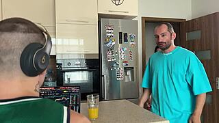 Surprised Boyfriend Spots Cum on Face