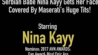 Nina Kayy Buried Under Maserati's Huge Tits!