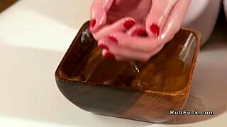 Tattooed Back Brunette FINGERS Masseuse in Sensual Oiled Session. It Gets Intense Fast!