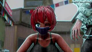 Feline the Blue overwhelms with huge futanari cock action