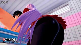 Zero Two giving a blowjob in hentai style
