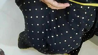 Beautiful Indian housewife in hot amateur action with stepson and his friend