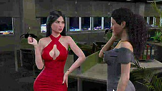3D animated porn with big tits and big cock in a fashion business setting