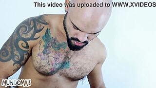 passionate orgy with four hairy gay friends and monster cocks