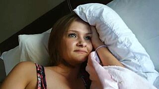 Amateur Teen Brunette Boldly Sucks Monster Cock POV