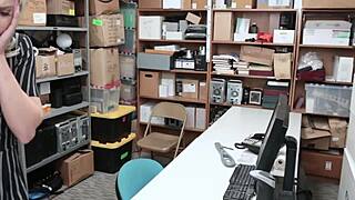 rough office sex with teen thief and supervisor