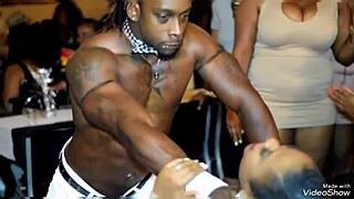 male strippers prove they're not gay with ebony bbw milf