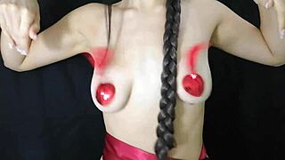 i play with my natural tits using nipple stickers