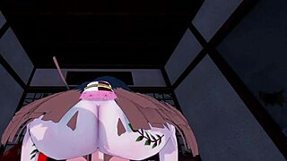 3D animated porn with Nezuko and Daki in action