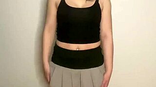 Sensual mini skirt leather knee high boots striptease