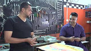 mechanic fucking tight pussy and ass with his muscular body