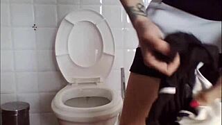 Beautiful but arrogant girl pees all over the place