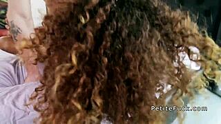 Super Sized Dick Stretching Tight Ebony Spinner to Limits! Watch Her Gag!