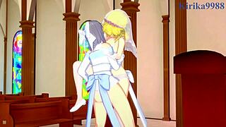 ryona and yumi and haruka and hibari intense futanari sex - senran kagura hentai 😏