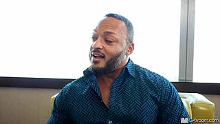 In the shower, a black cock stretches Adrian’s ass wide open for intense action.