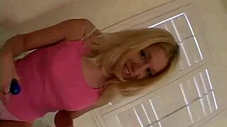 Cute Blonde Teen Jacks Off Dick