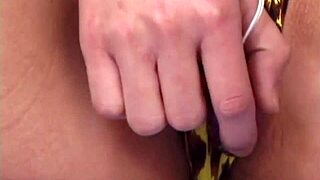 Hey! Check this Japanese babe flashing her pussy while she plays with herself!