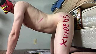 Beautiful shemale gets deep anal penetration with a black dildo