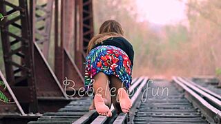 Slutty bitch struts ready for fucking