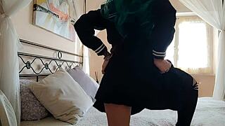 Fun with nerdy college students in uniform