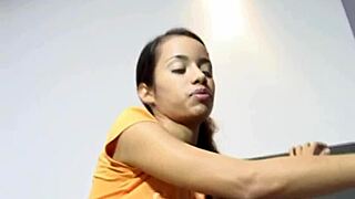 hey, watch little lupe finger her shaved pussy solo