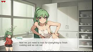 uhh, big cock thigh job in kitchen, like, totally wild hentai stuff, ya know, just crazy action with that monster thing.