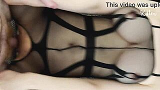 Busty Brunette Babe in Bodysuit GETS BUSTED ON Hard