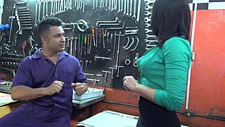 mechanic fucking tight pussy and ass with his muscular body