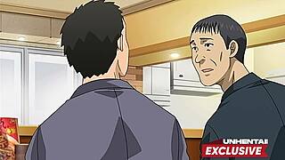 hey, this perv stepdad can’t keep hands off her in hentai