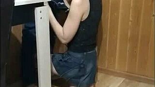 While Guests Walked By, I Gave An Amazing Blowjob On The Balcony With Big Cock!