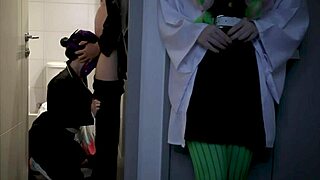 mitsuri spies tanjiro fucking shinobu in the toilet with bella hentaigirl