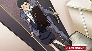 hey, this perv stepdad can’t keep hands off her in hentai