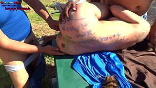 OMG, Danna Hot begs two guys for hard banging on the street! They pound her big ass in public, part 3. 😱